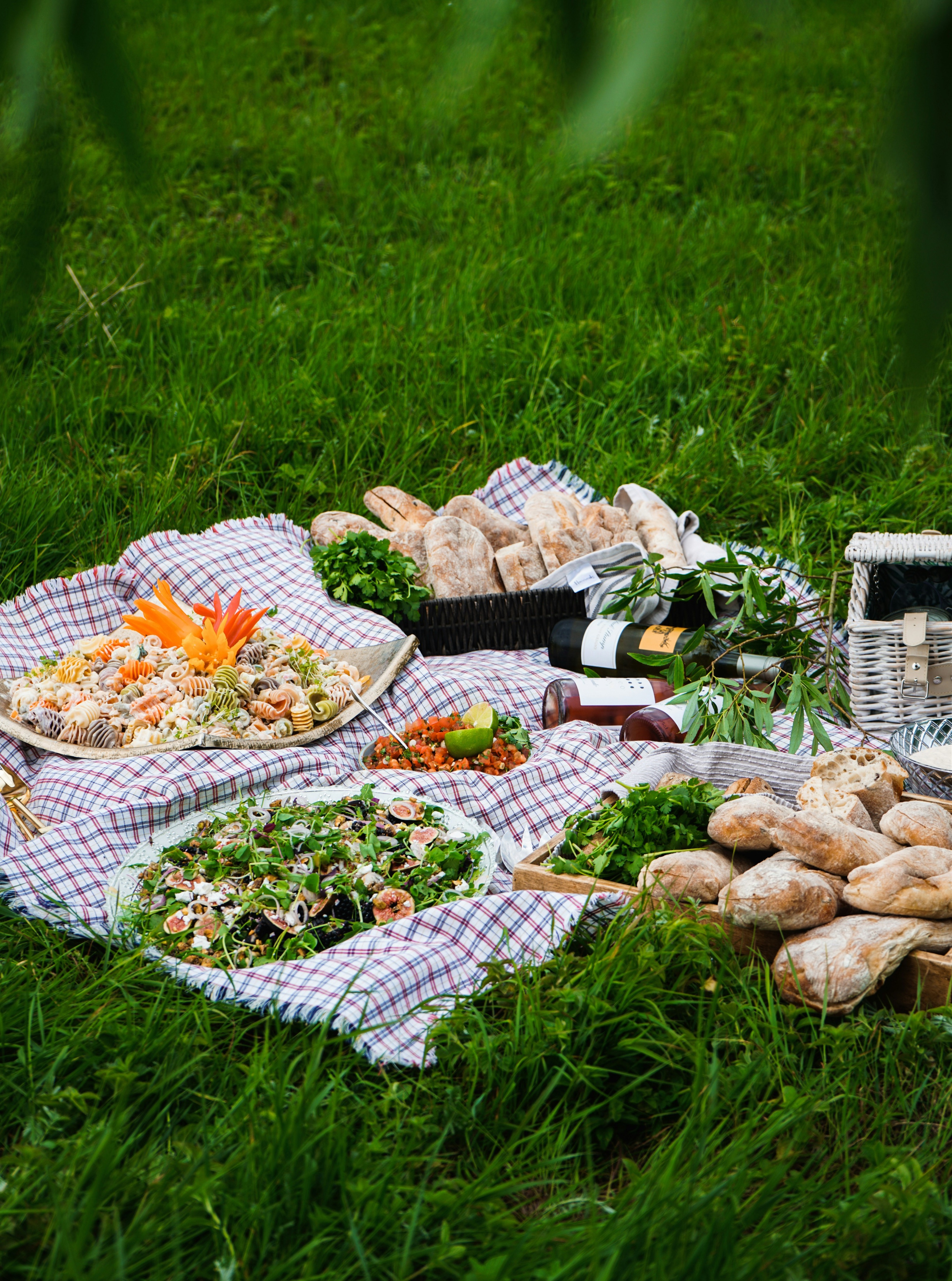 Picknick in het gras