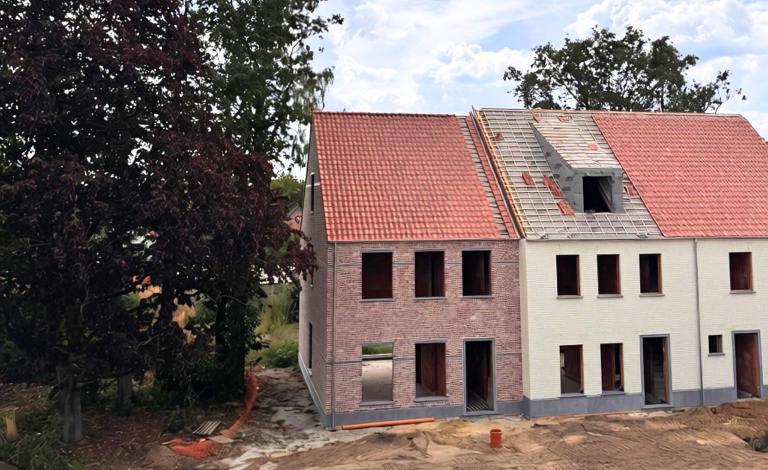 Bestaande erfgoedwoning tijdens de werken